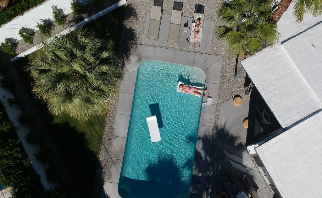 pool with palms